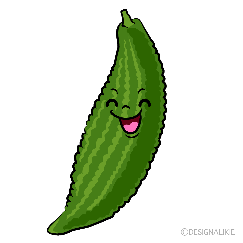 かわいい笑顔のゴーヤイラスト