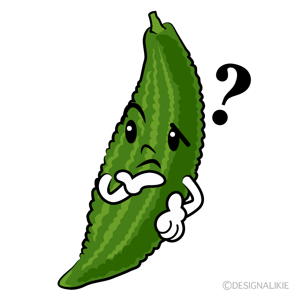 かわいい考えるゴーヤイラスト