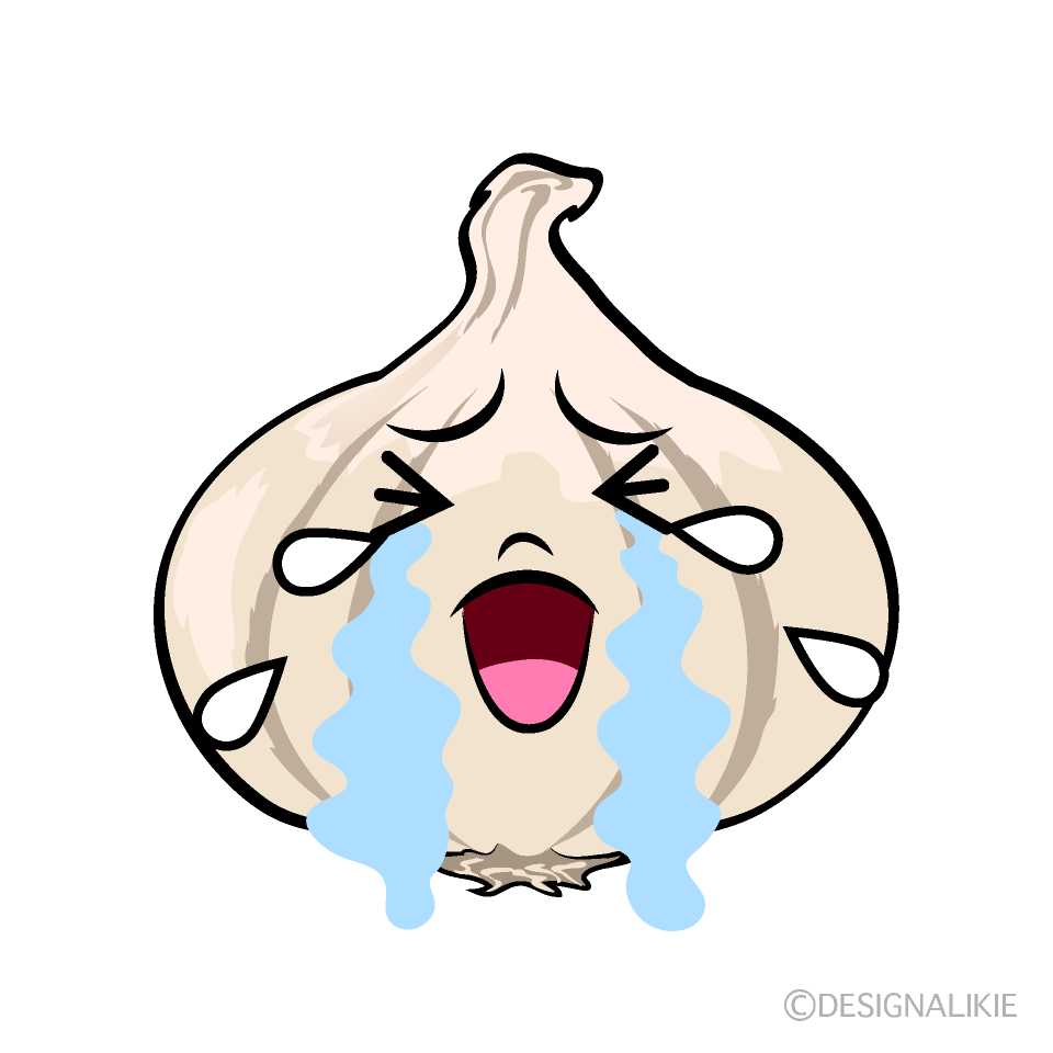 かわいい泣くニンニクイラスト