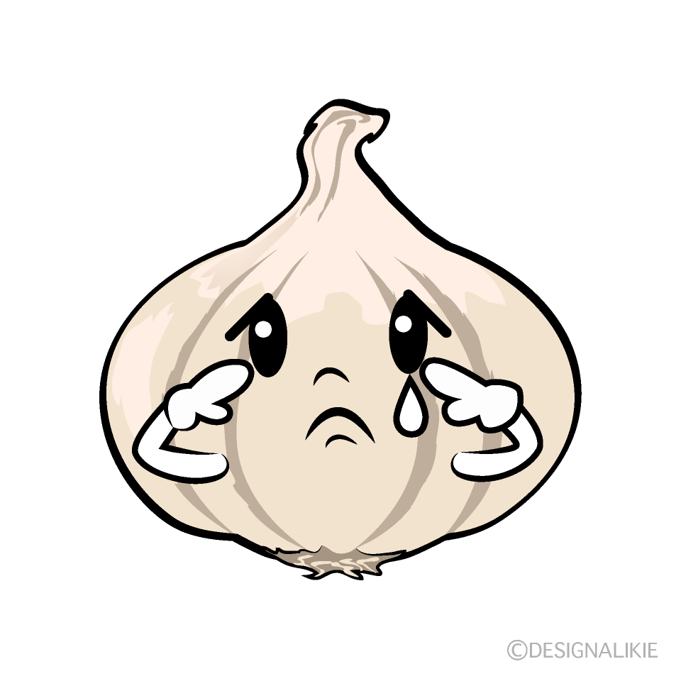 かわいい悲しいニンニクイラスト