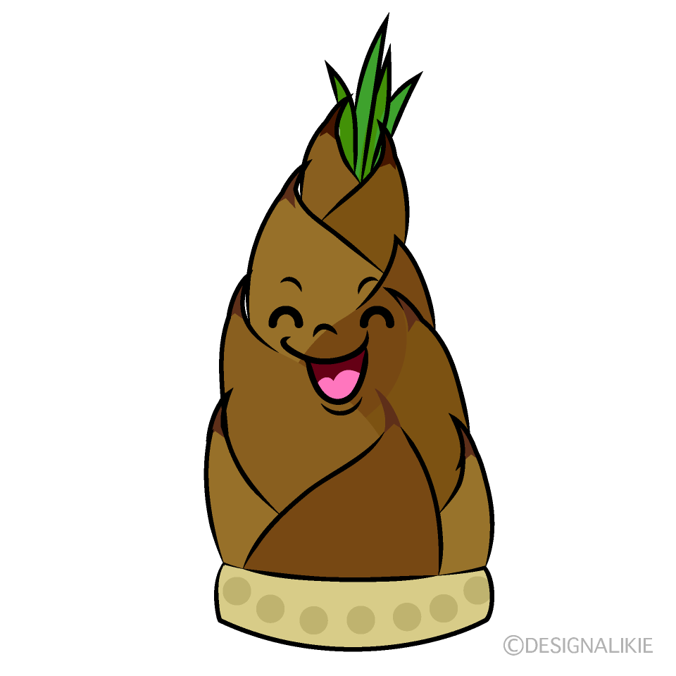 かわいい笑顔のタケノコイラスト