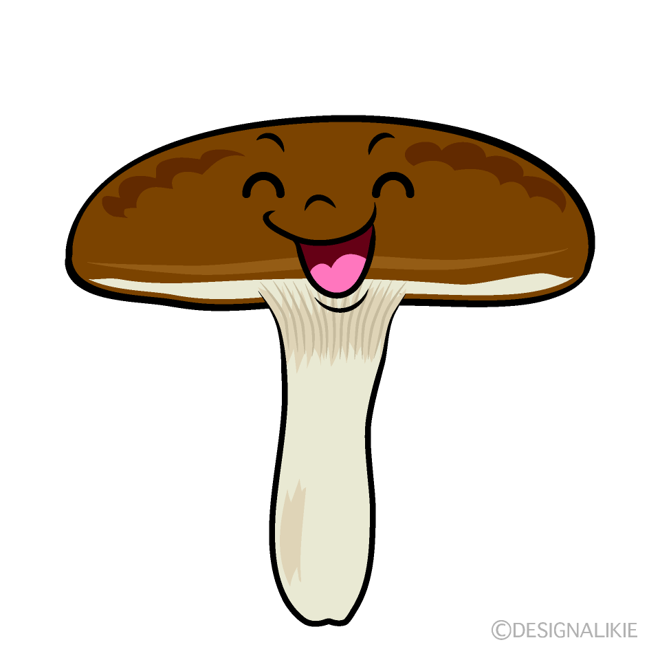 かわいい笑顔のシイタケイラスト