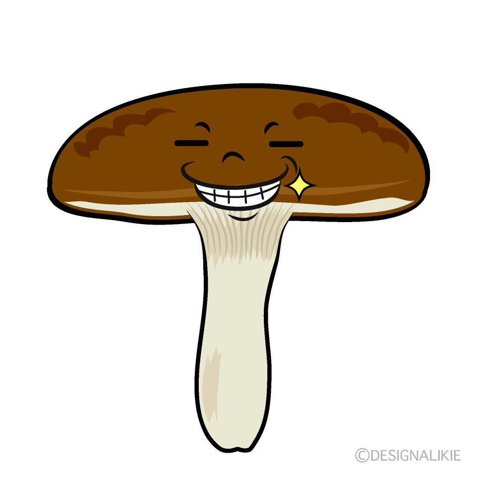 Cute Grinning Shiitake Clipart