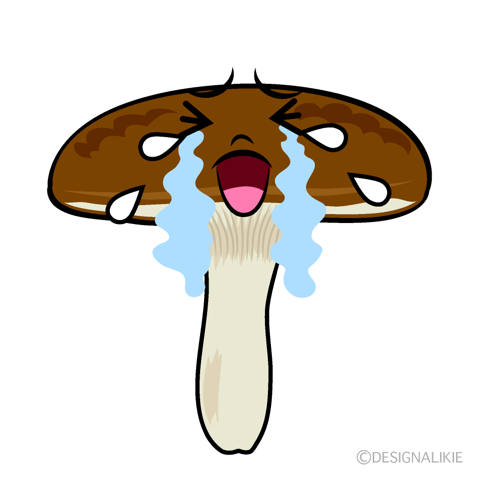 かわいい泣くシイタケイラスト