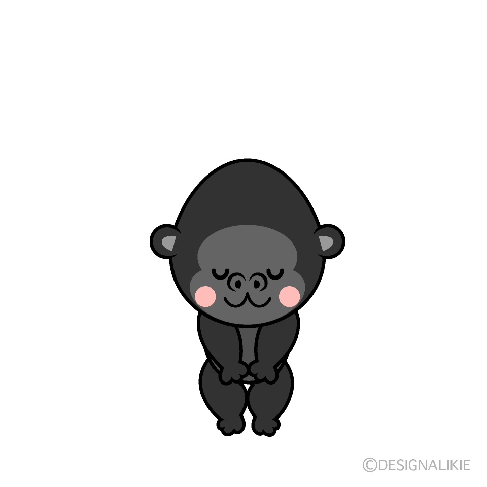 Cute Bow Gorilla Clipart