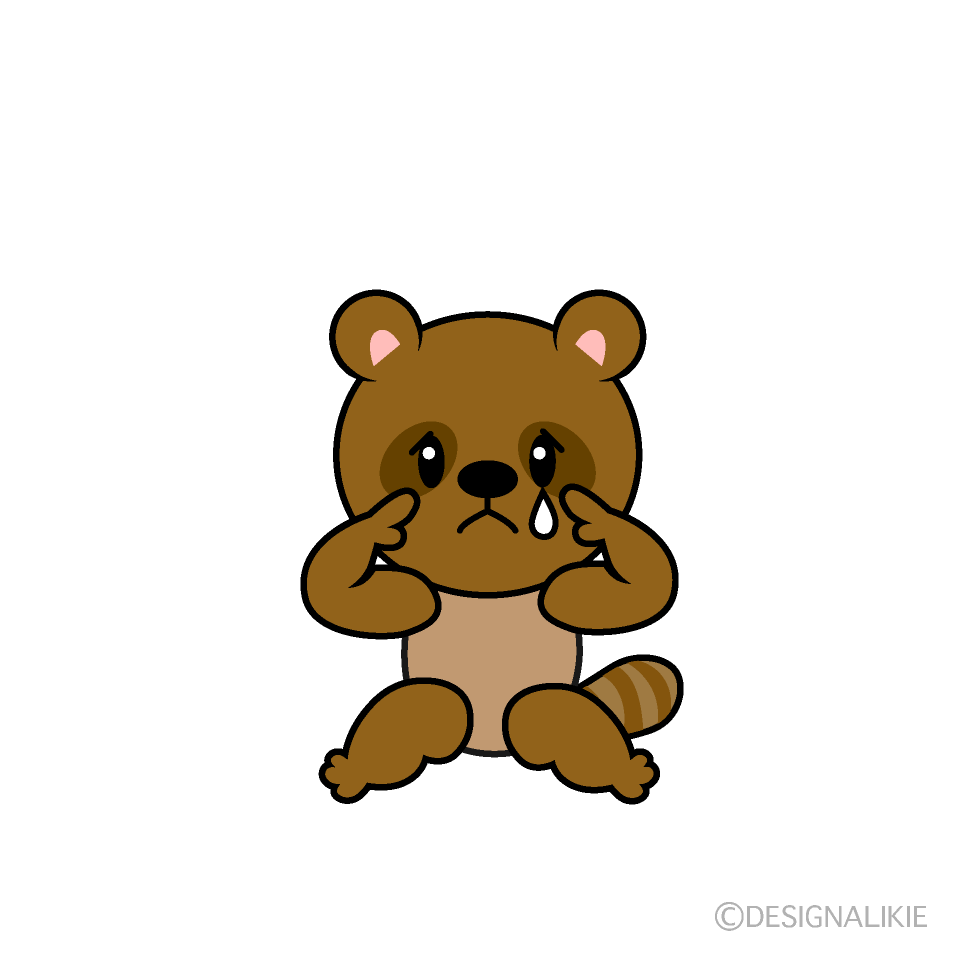 かわいい悲しいタヌキイラスト
