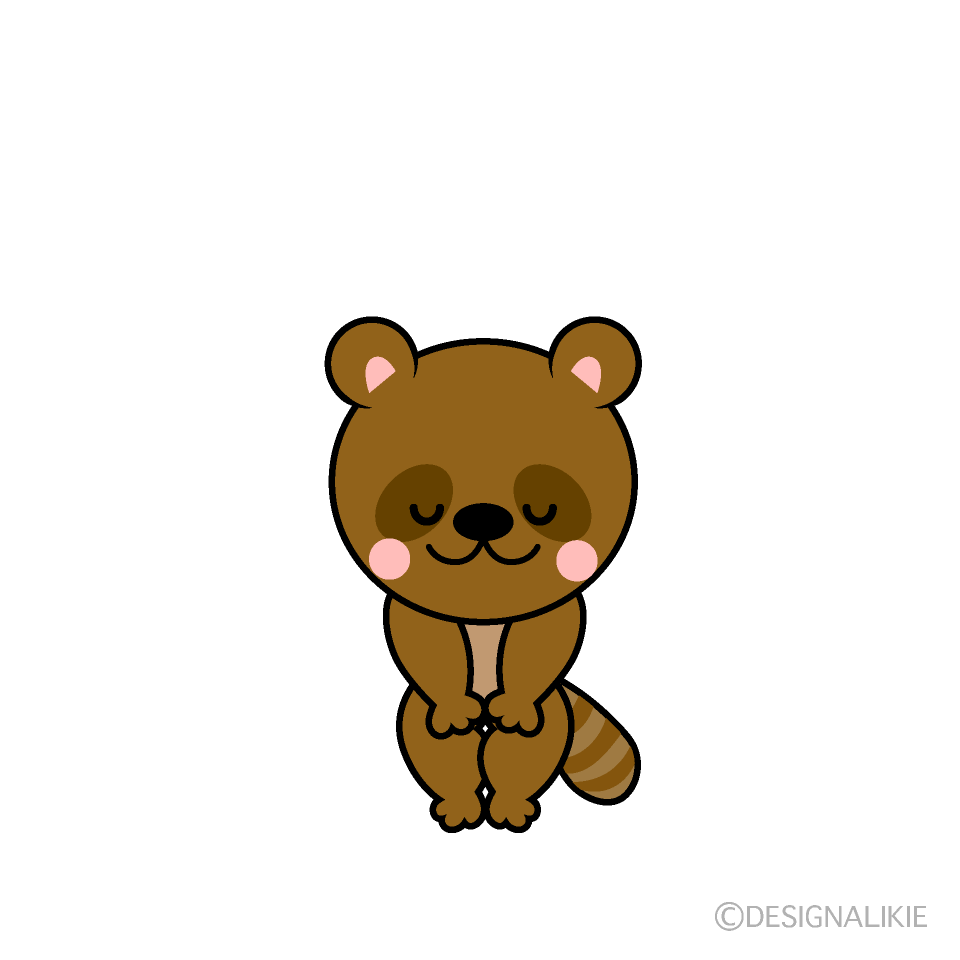 かわいいお辞儀するタヌキイラスト