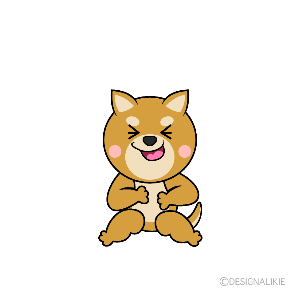 かわいい笑う柴犬イラスト