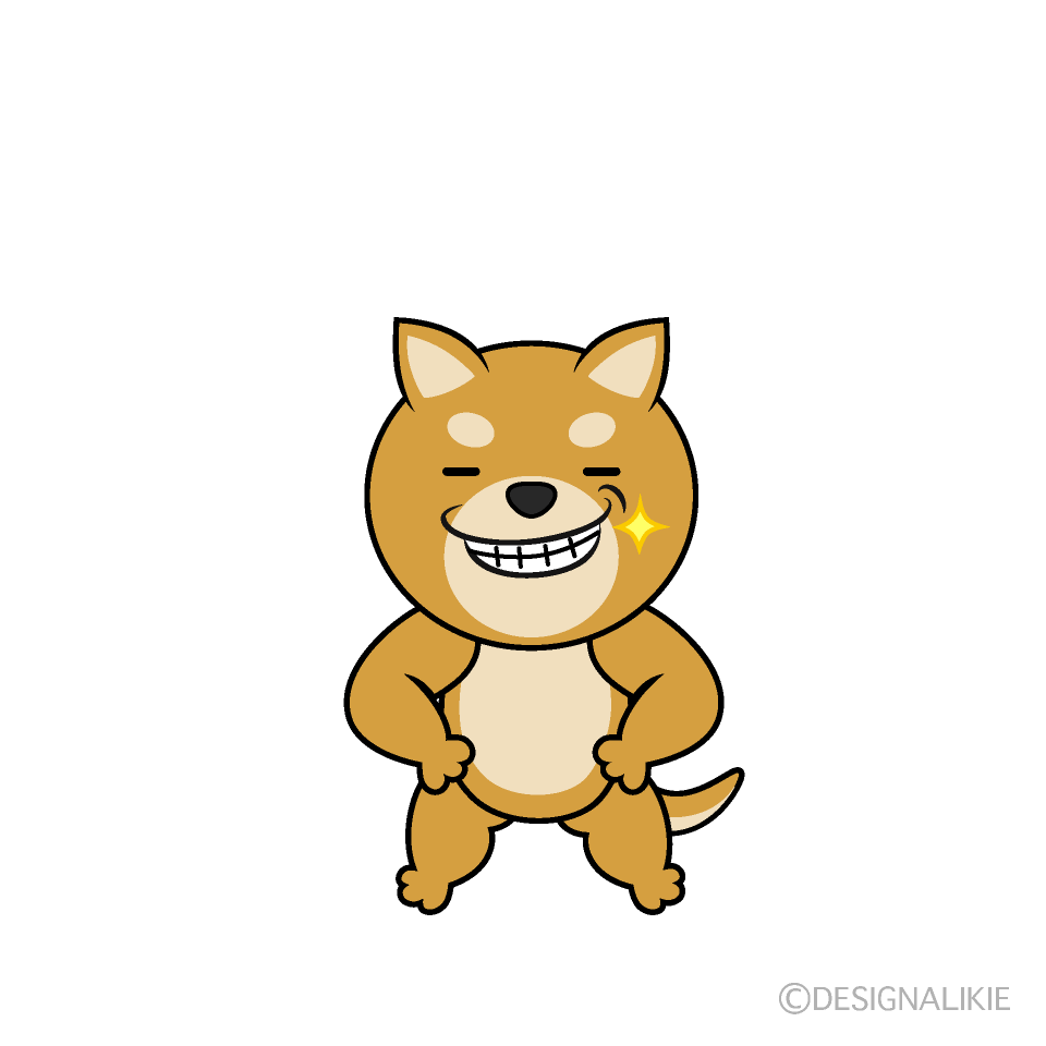 かわいいニヤリとする柴犬イラスト