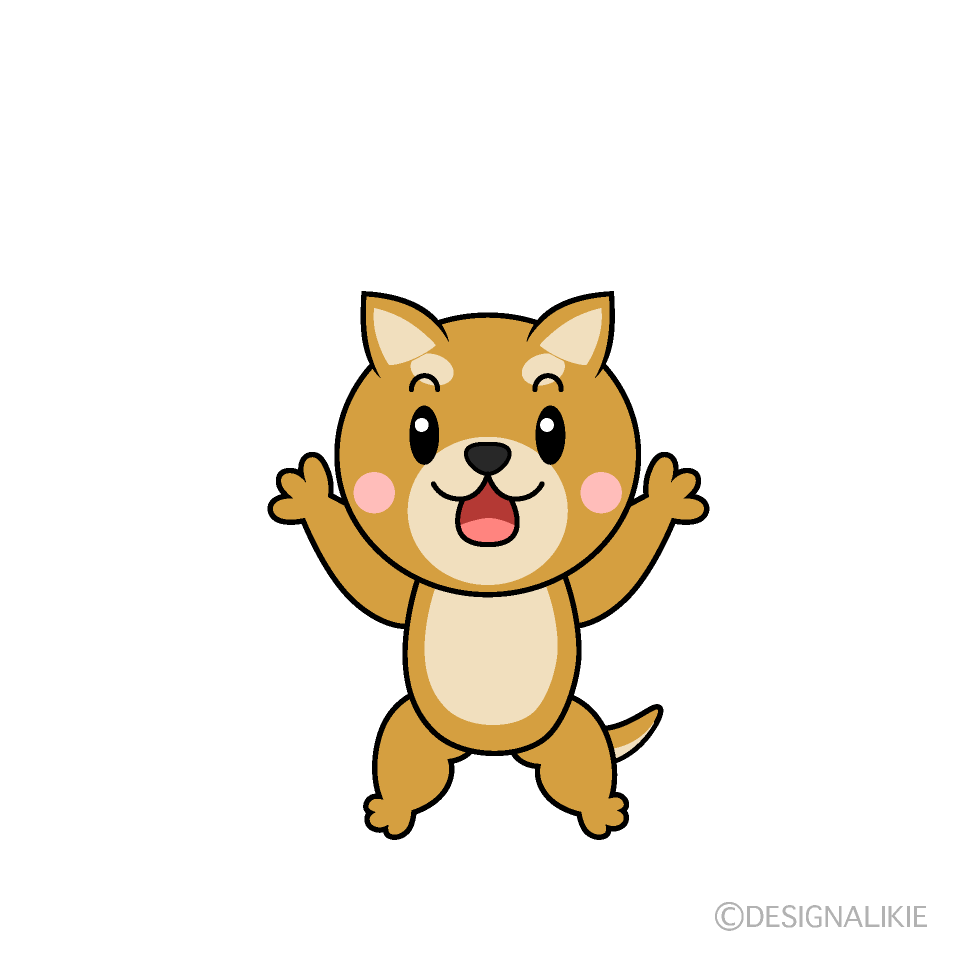 かわいい驚く柴犬イラスト