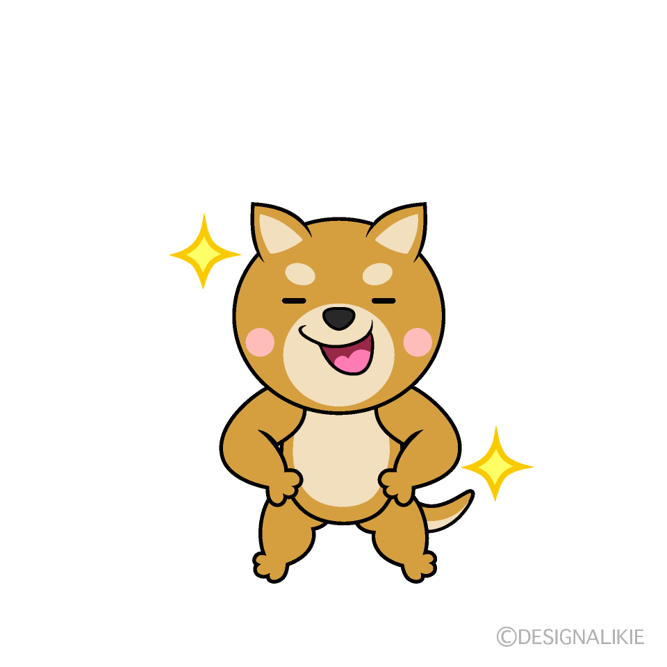 かわいい自信満々な柴犬イラスト