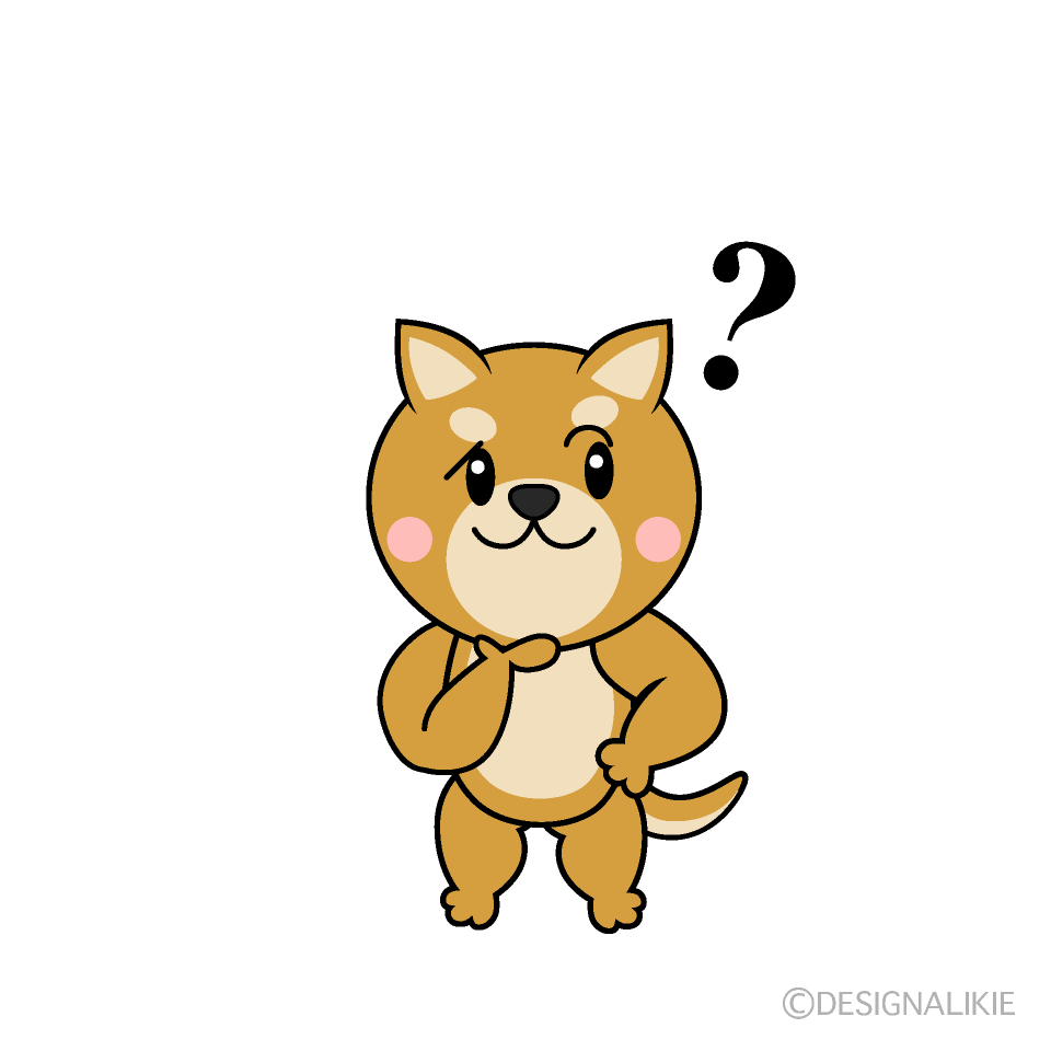 かわいい考える柴犬イラスト