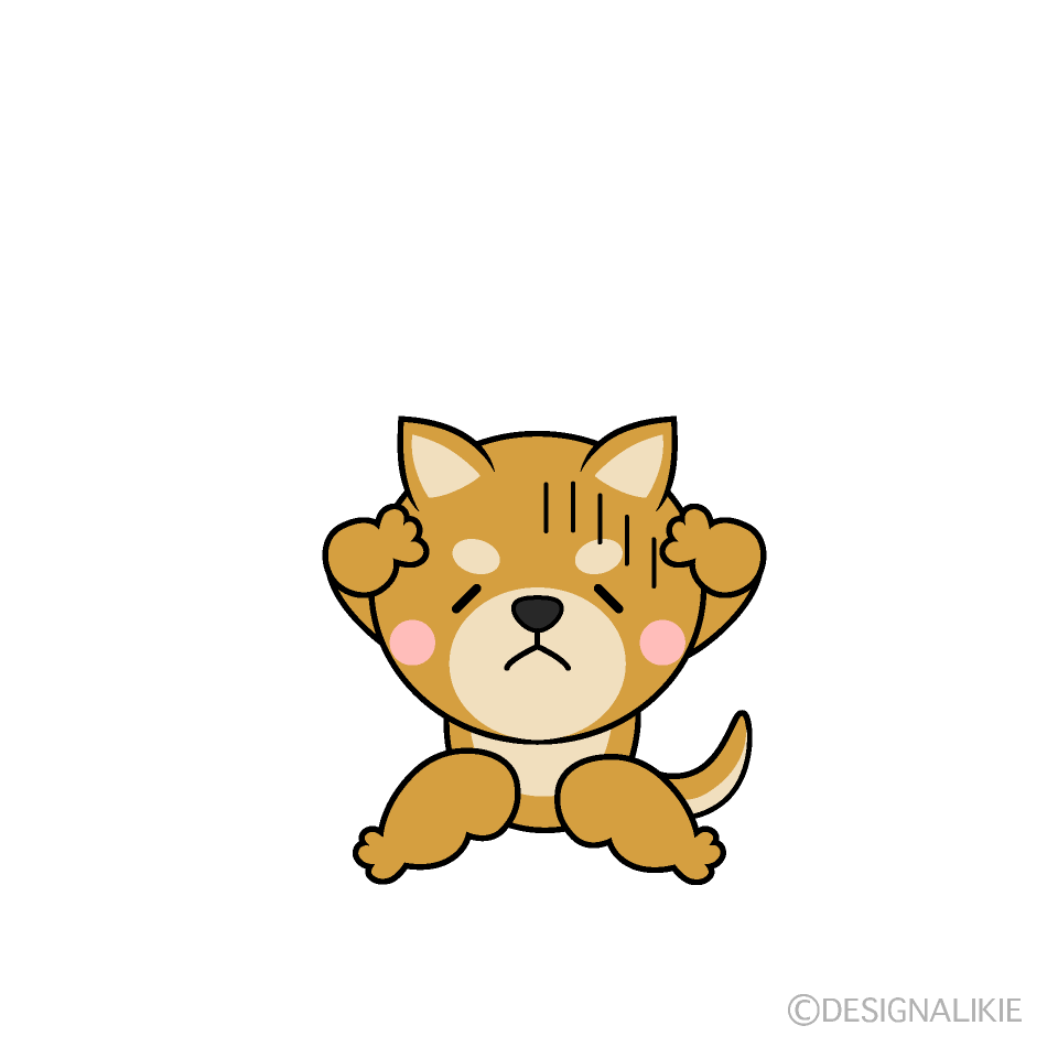 かわいい落ち込む柴犬イラスト