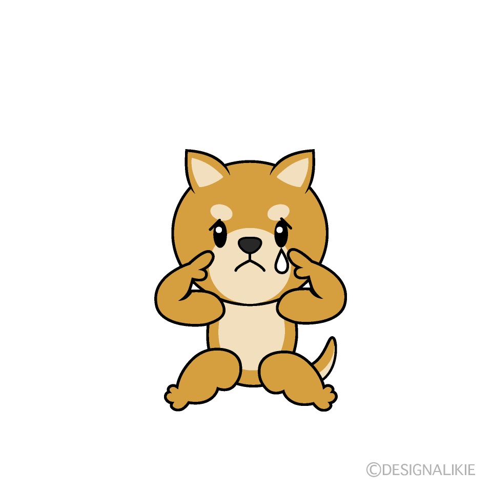かわいい悲しい柴犬イラスト