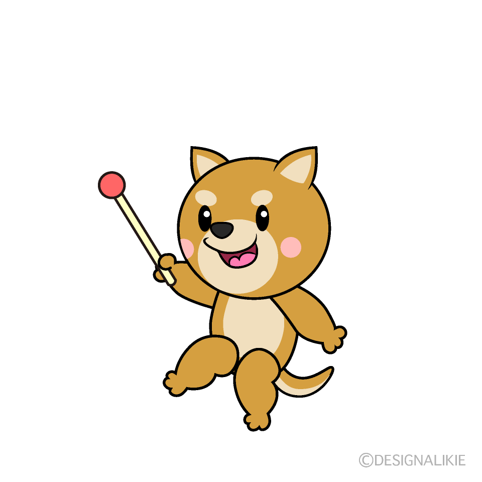 かわいい説明する柴犬イラスト