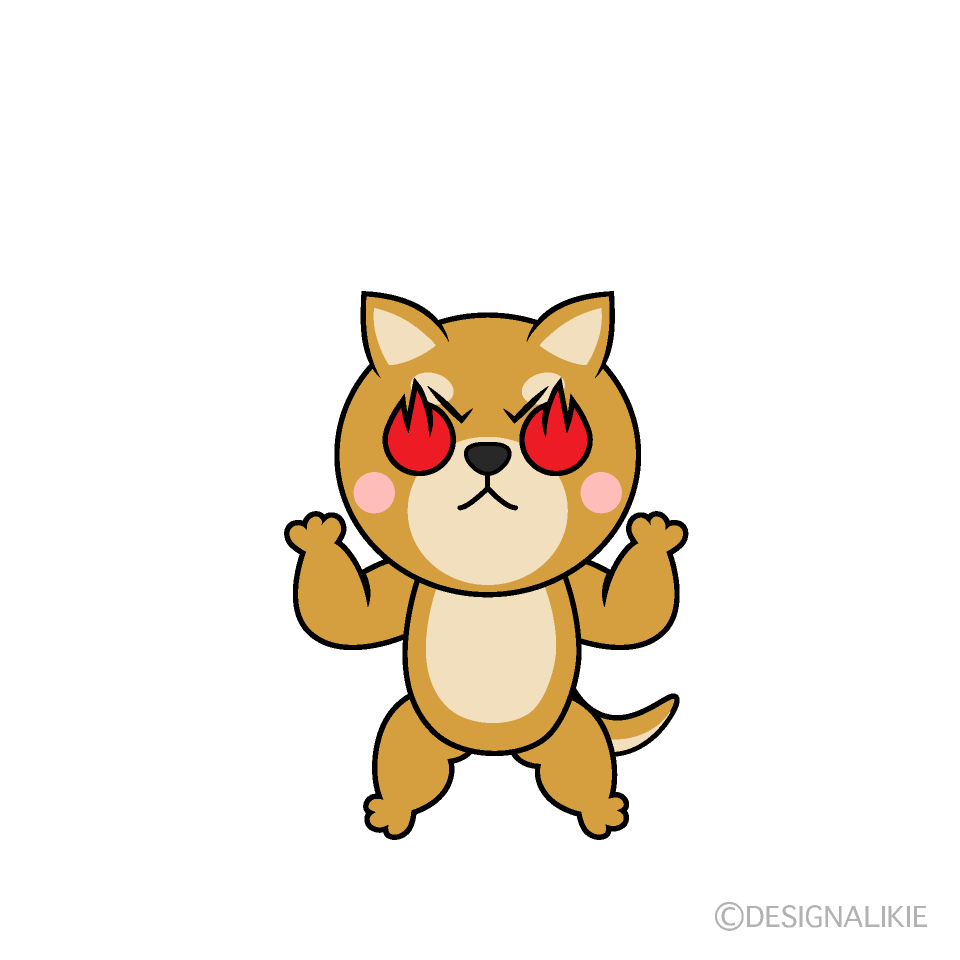 かわいい燃える柴犬イラスト