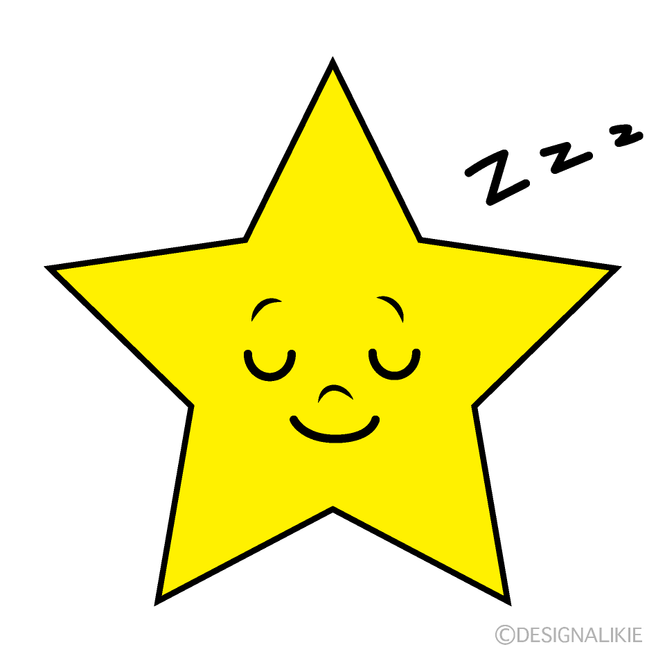 かわいい寝る星イラスト