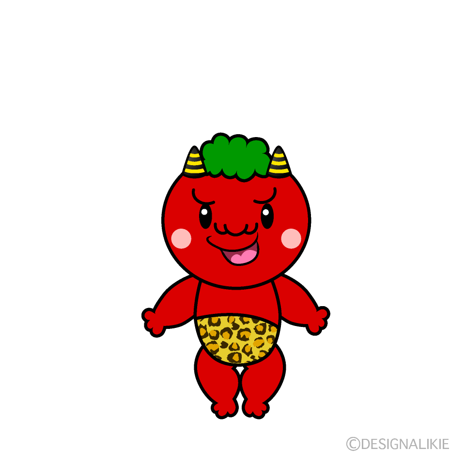 かわいい赤鬼イラスト