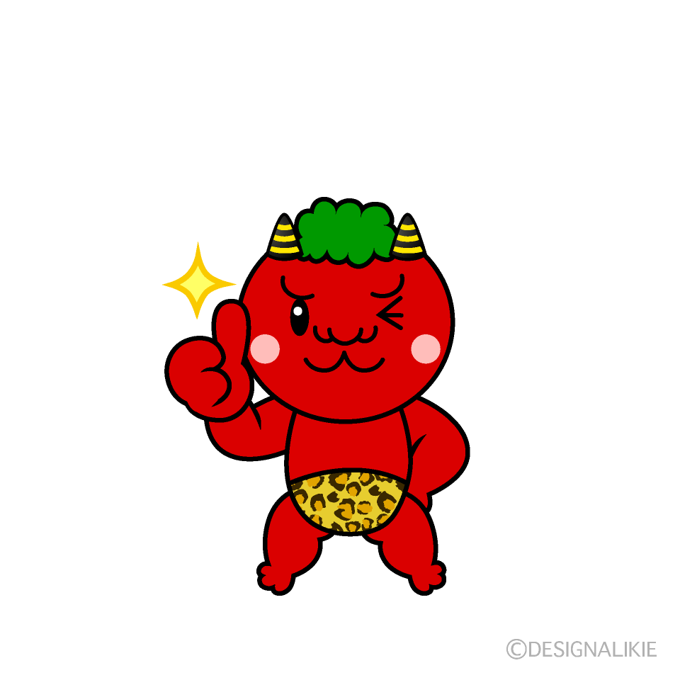 かわいいいいね！の赤鬼イラスト