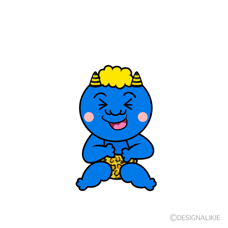 かわいい笑う青鬼イラスト