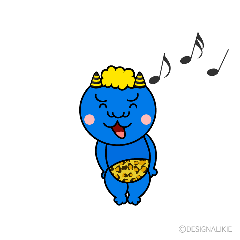 かわいい歌う青鬼イラスト