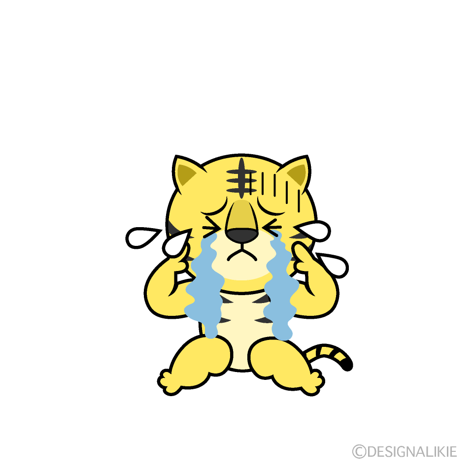 かわいい泣くトライラスト