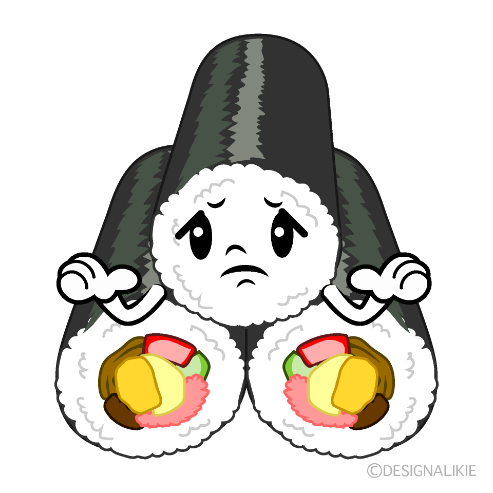 かわいい困る恵方巻きイラスト