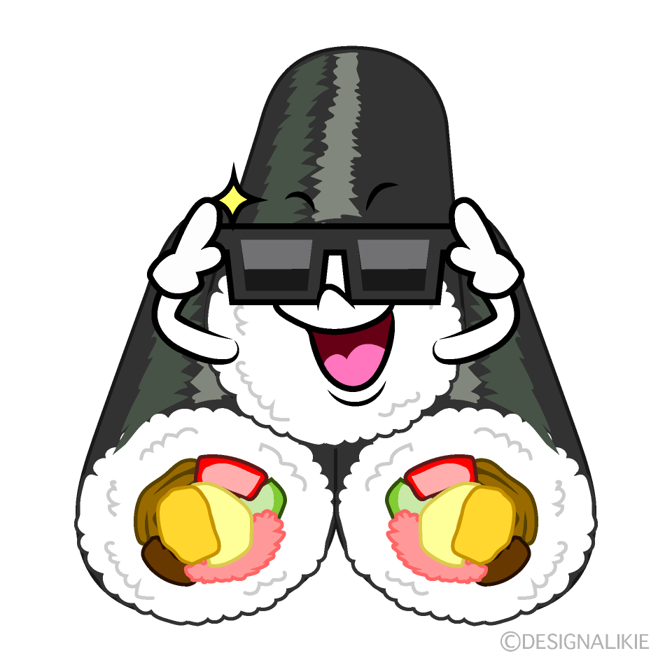 かわいいお辞儀する恵方巻きイラスト