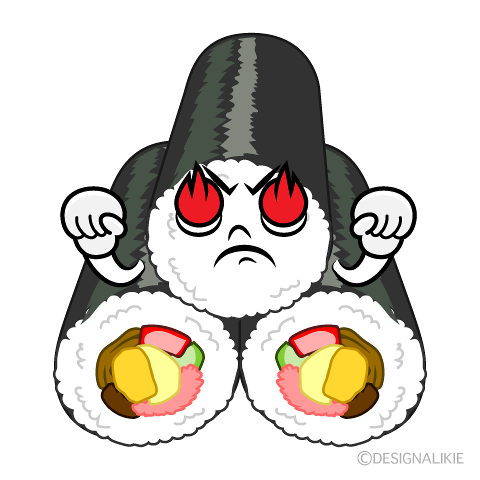 かわいい熱意の恵方巻きイラスト