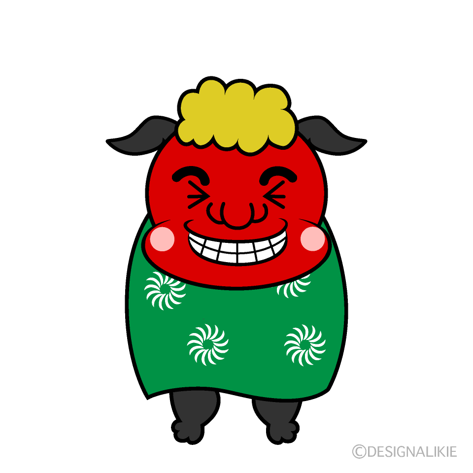 かわいい笑う獅子舞イラスト
