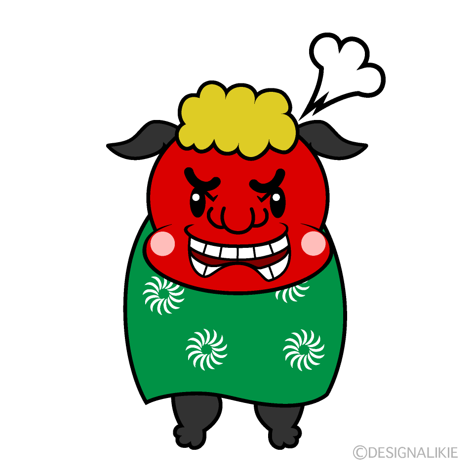 かわいい怒る獅子舞イラスト