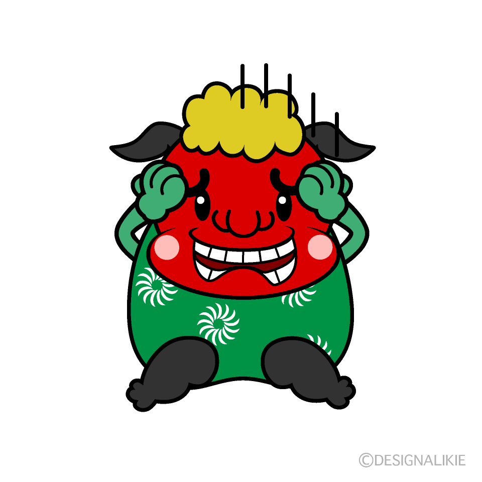 かわいい落ち込む獅子舞イラスト