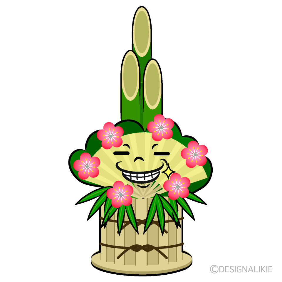 かわいいニヤリの門松イラスト