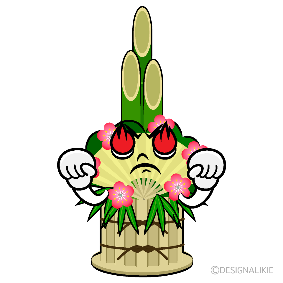 かわいい熱意の門松イラスト
