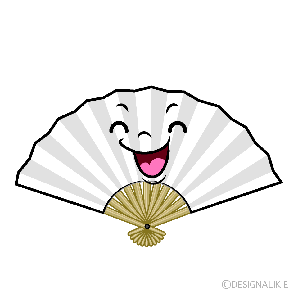 かわいい笑顔の扇子イラスト