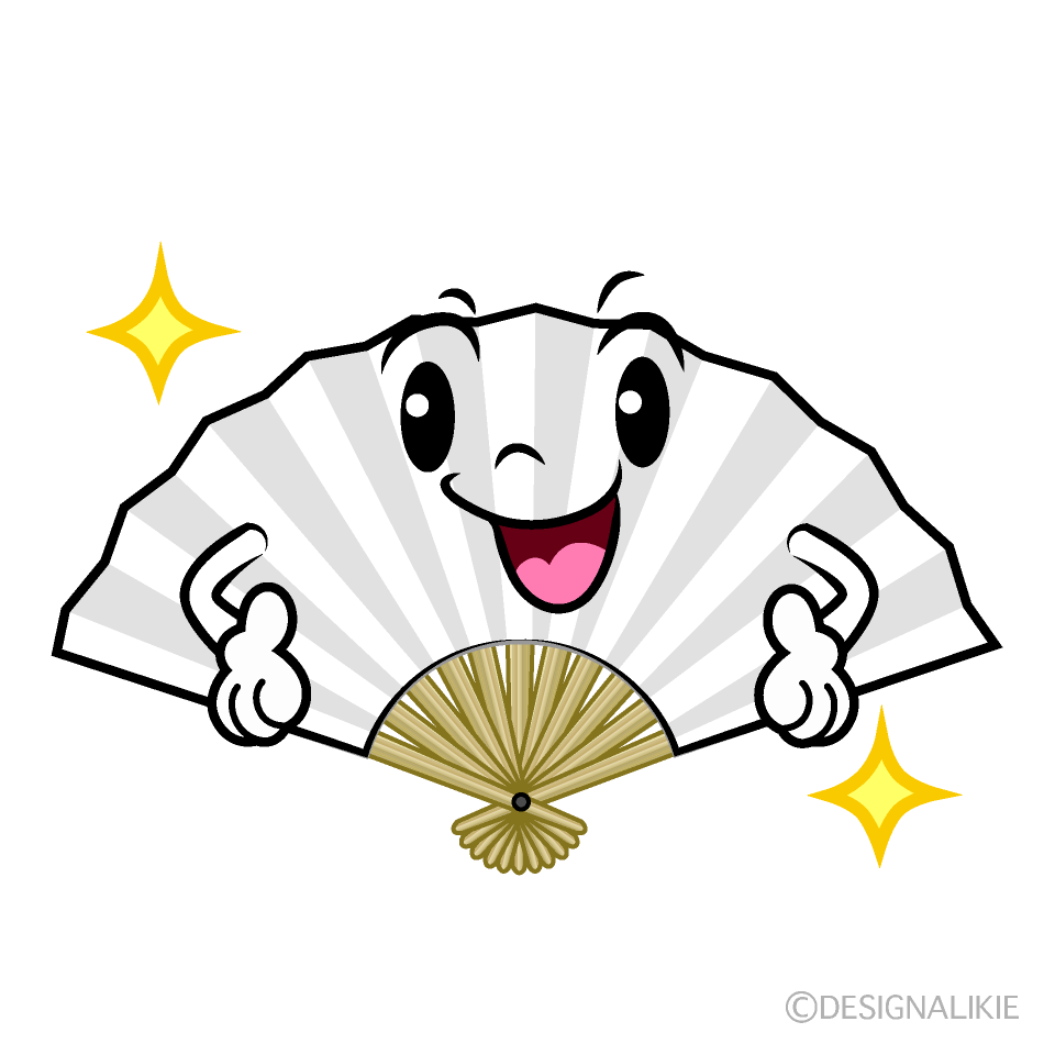 かわいい煌く扇子イラスト