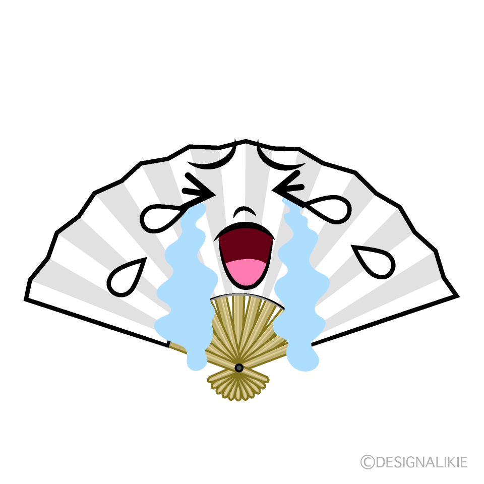 かわいい泣く扇子イラスト