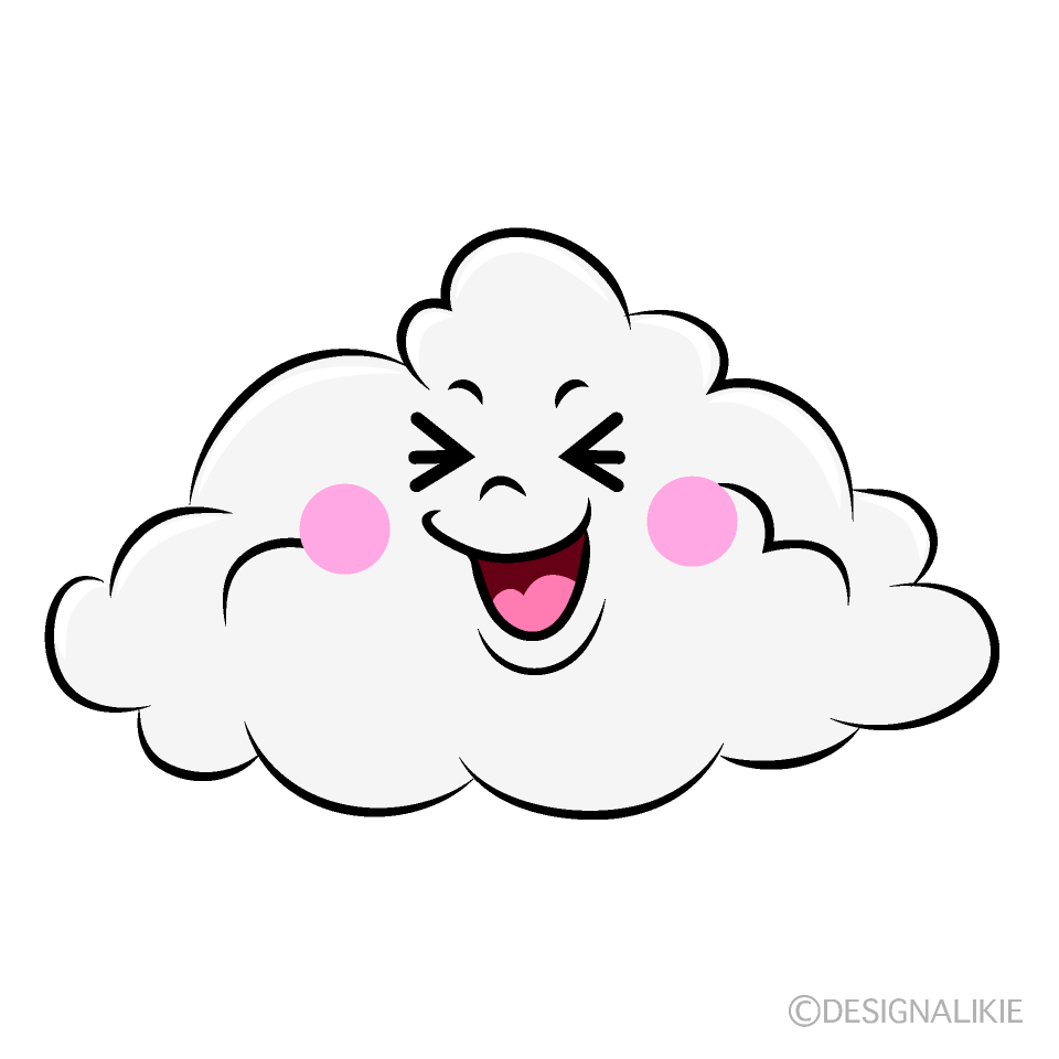 かわいい笑う雲イラスト
