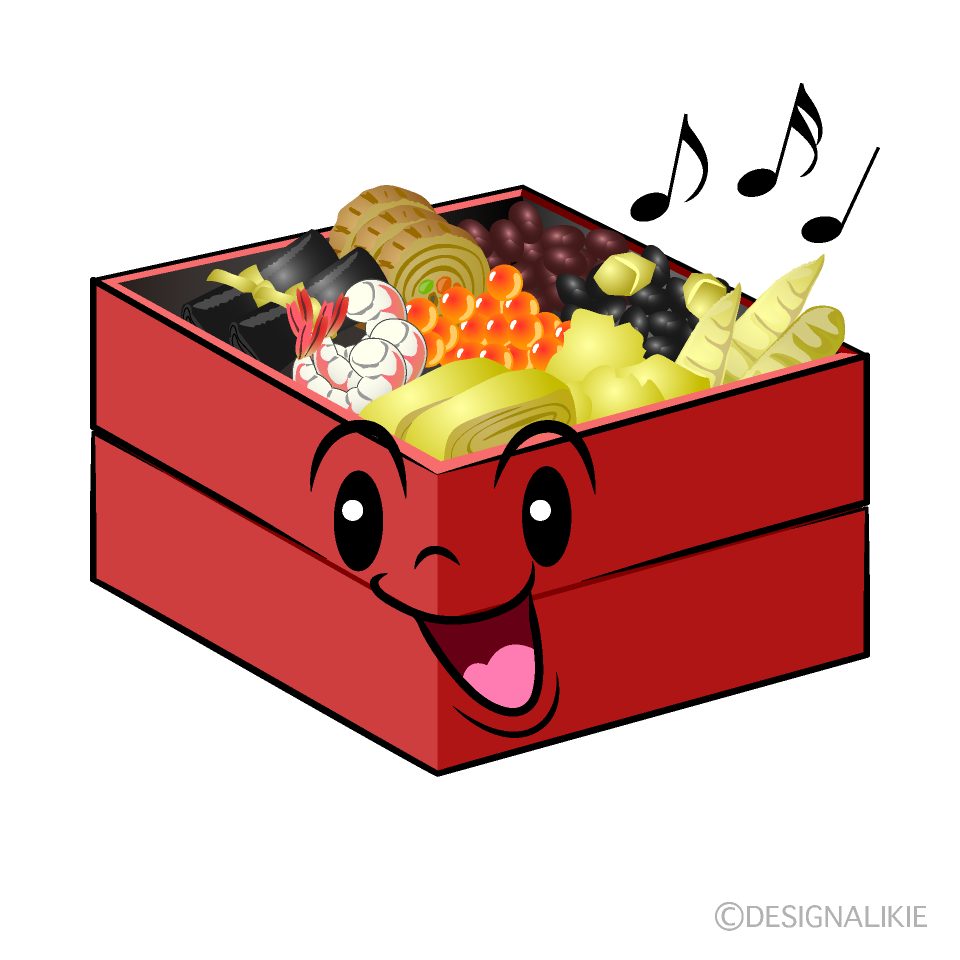 かわいい歌うおせちイラスト