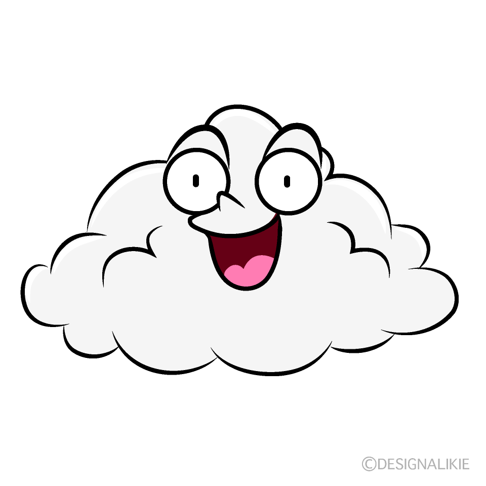 かわいい驚く雲イラスト