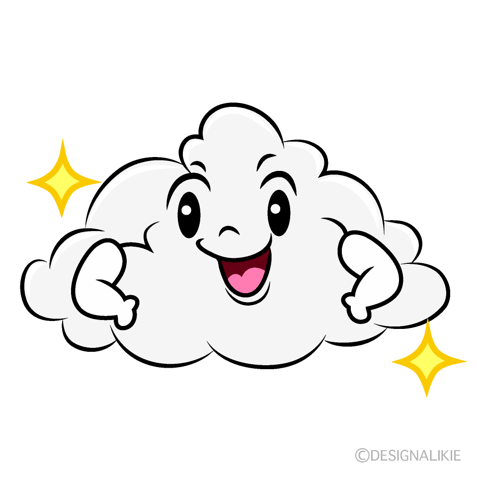 かわいい自信満々な雲イラスト