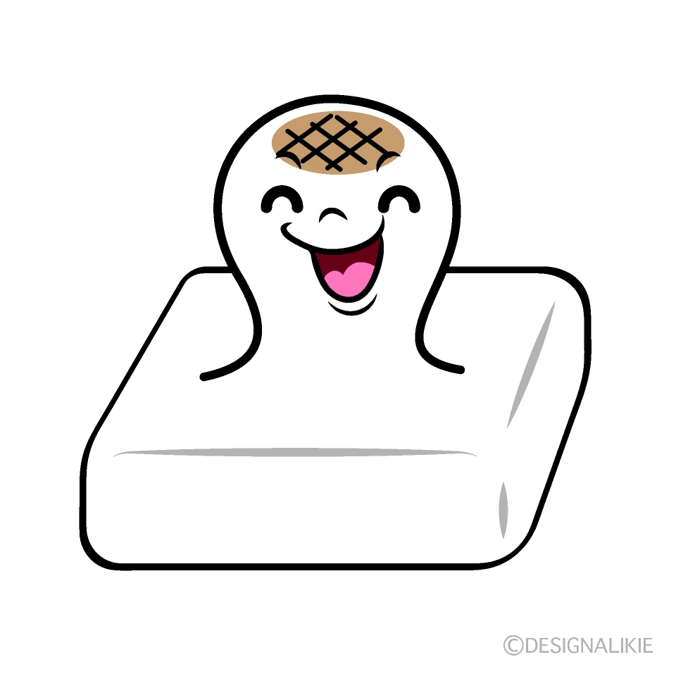 かわいい笑顔の餅イラスト