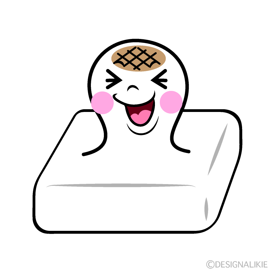 かわいい笑う餅イラスト