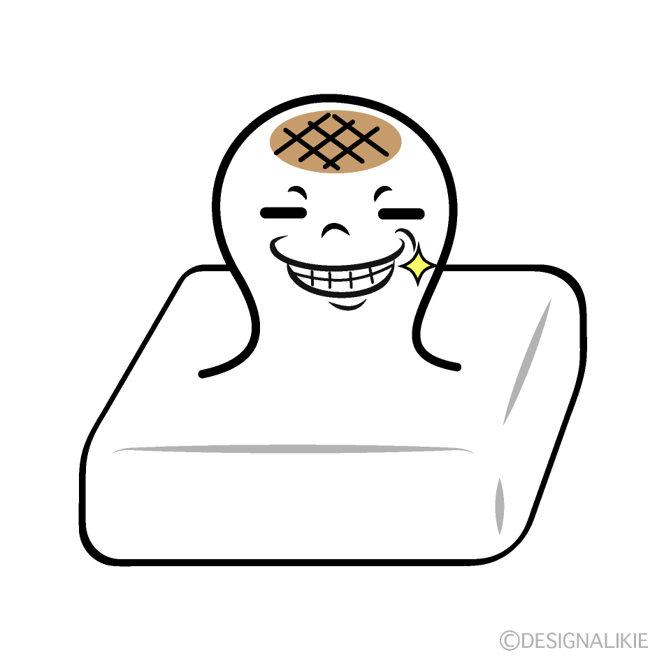 かわいいニヤリの餅イラスト