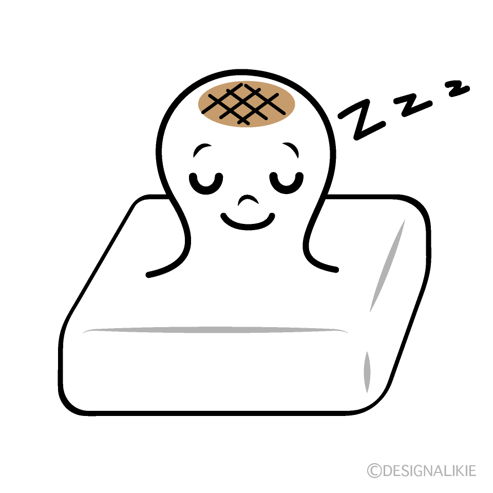 かわいい寝る餅イラスト