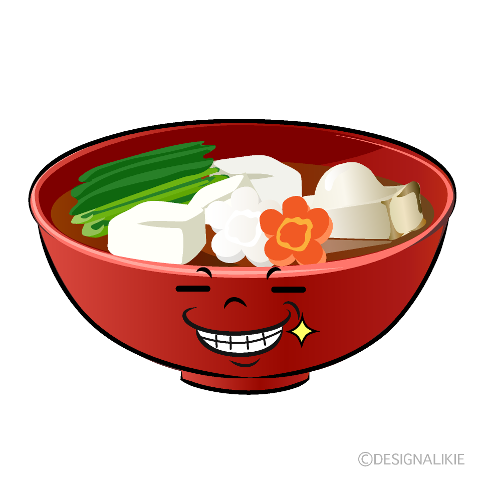 かわいいニヤリのお雑煮イラスト