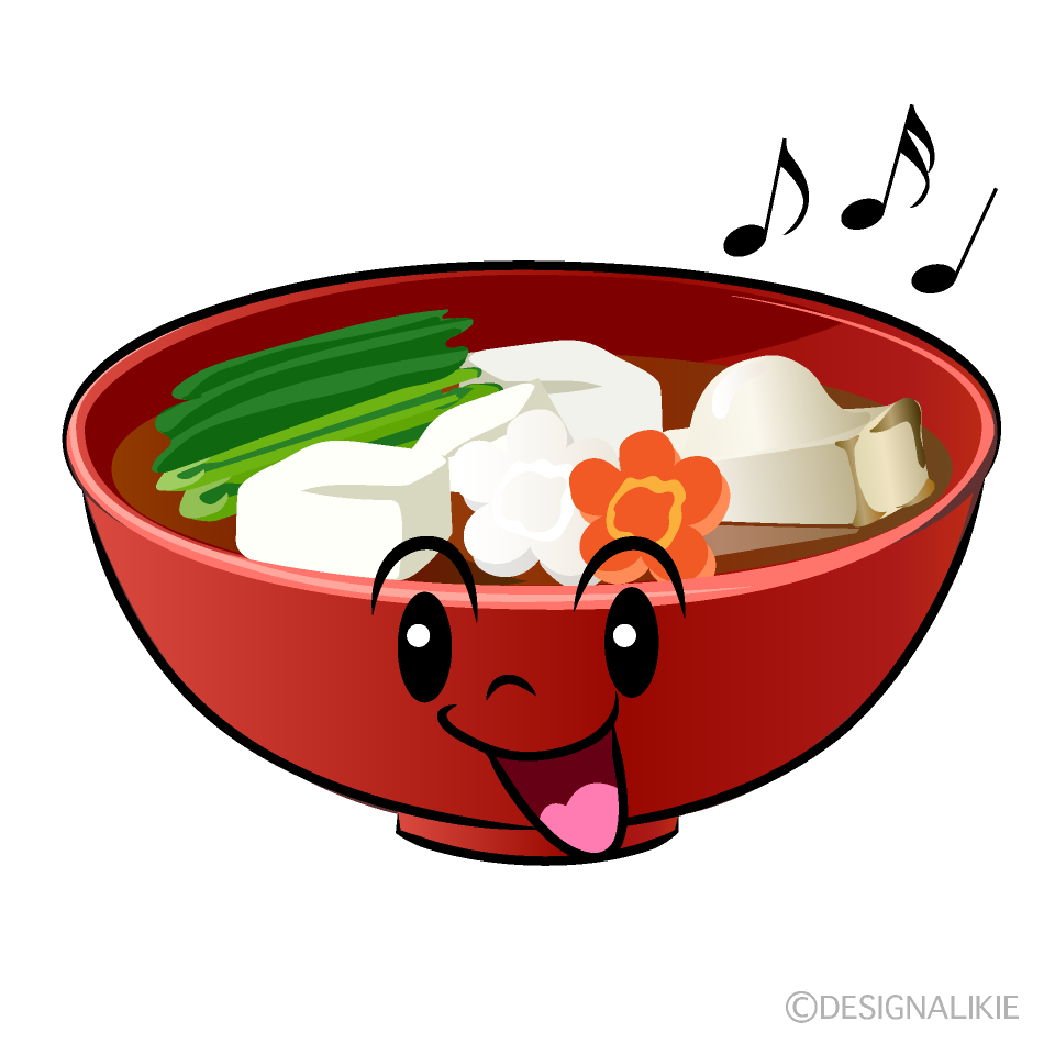 かわいい歌うお雑煮イラスト
