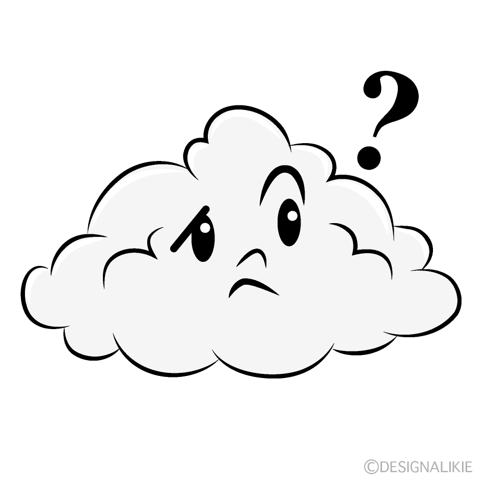 かわいい考える雲イラスト