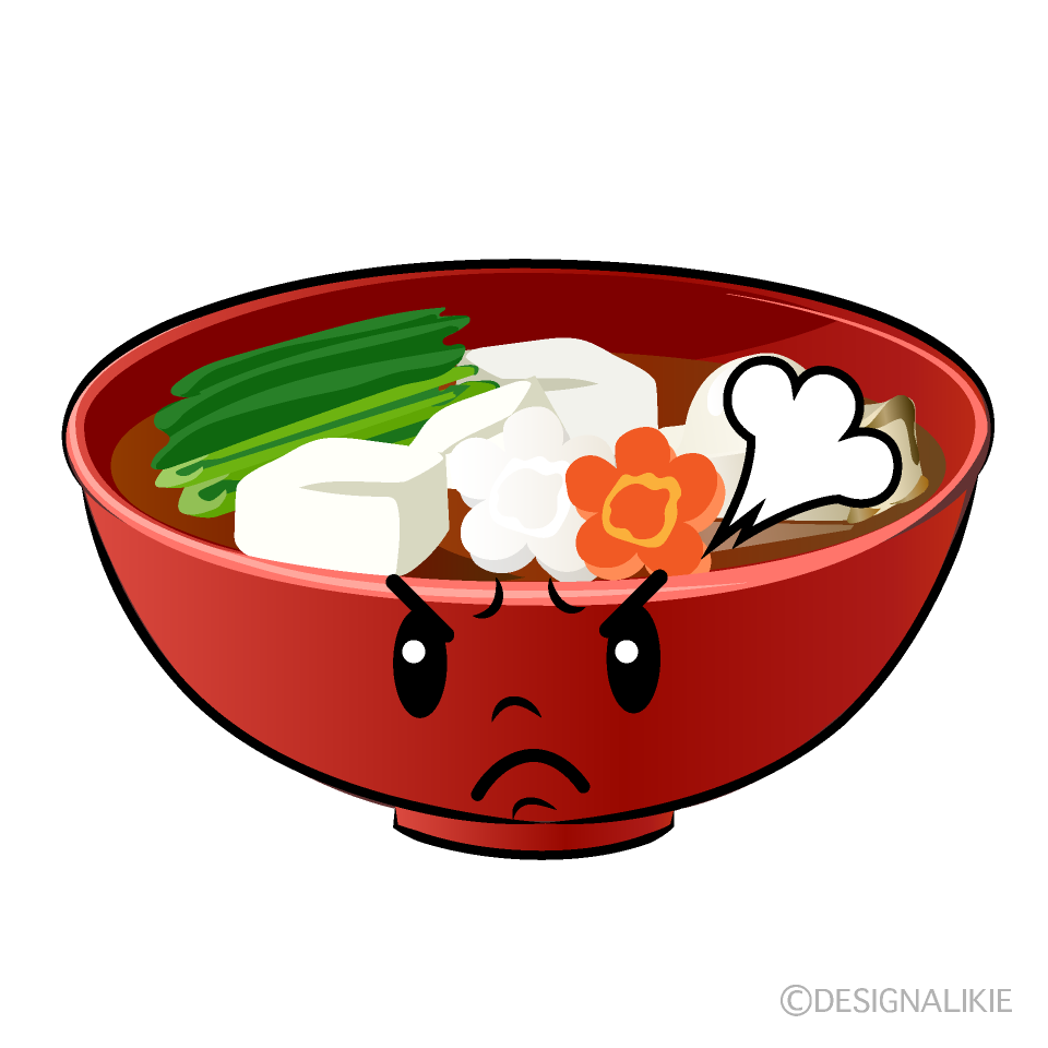 かわいい怒るお雑煮イラスト