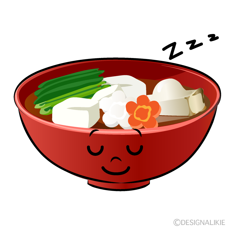 かわいい寝るお雑煮イラスト
